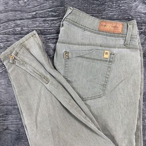 Divine Rights of Denim‎ Womens Olive Green Skinny Ankle Zip Jeans Size 31